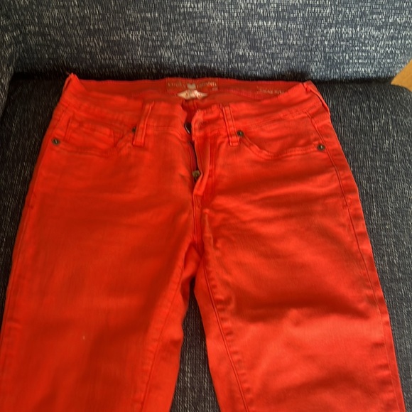 Lucky brand skinny jeans! Orange color. Great for fall - Picture 2 of 3